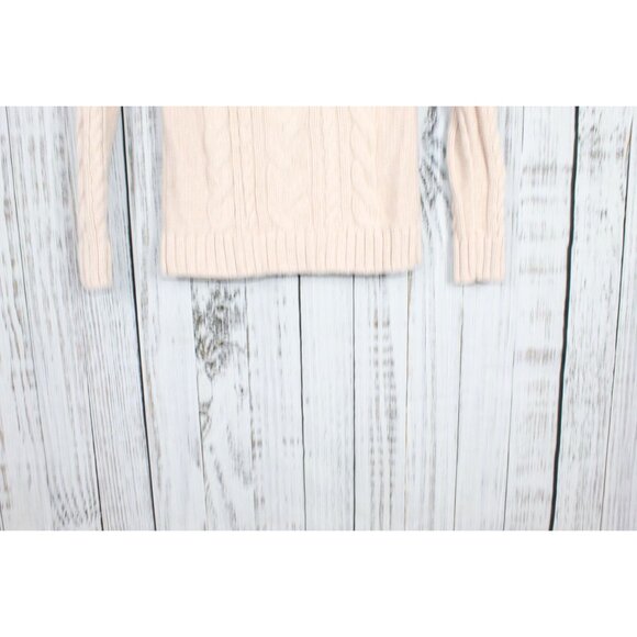 LL Bean Double L Cable Sweater Zip Cardigan Pink Size Small - Picture 9 of 10